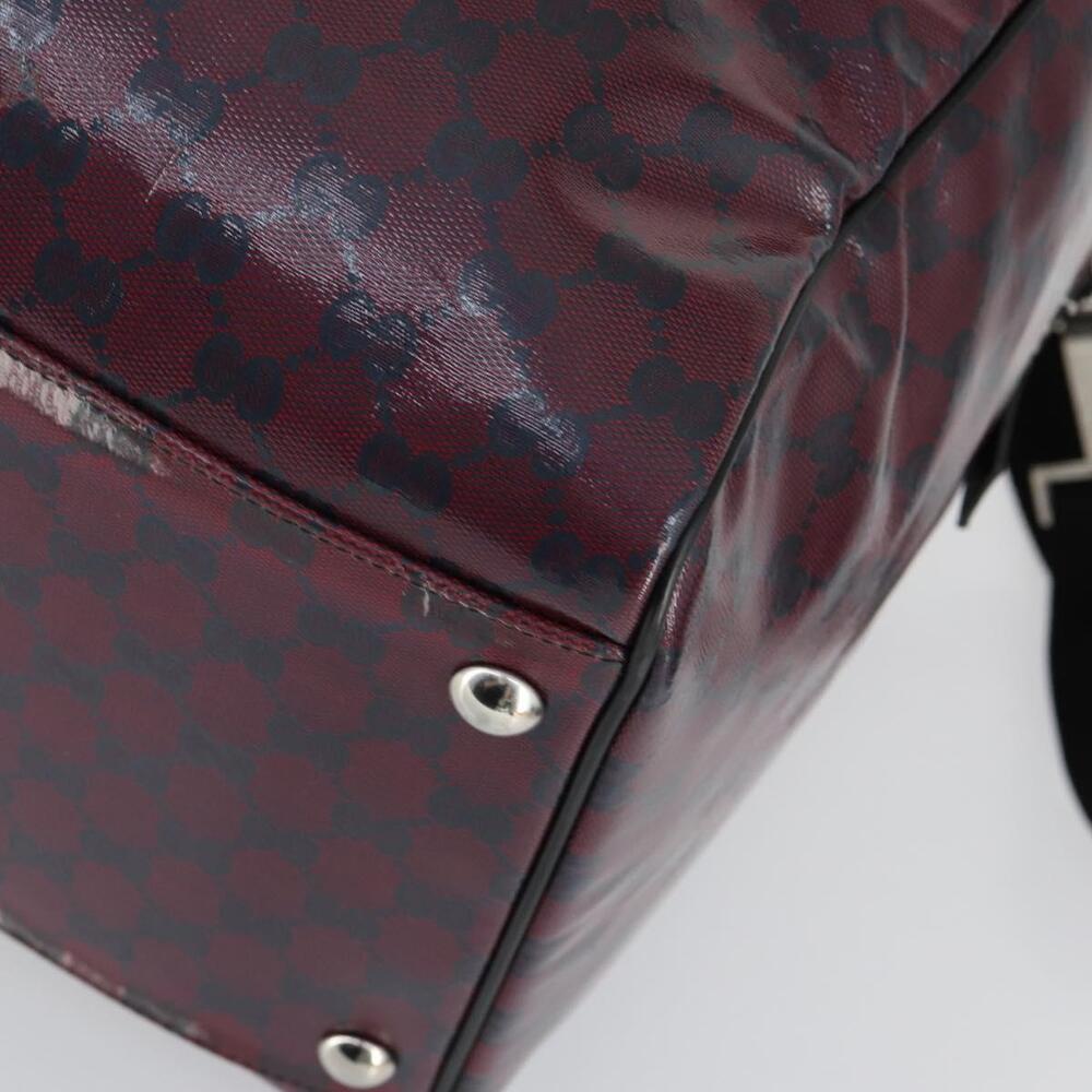 GUCCI GG Crystal Boston Bag Coated Canvas 2way Red Silver 203696 Auth 151447 - Picture 15 of 16
